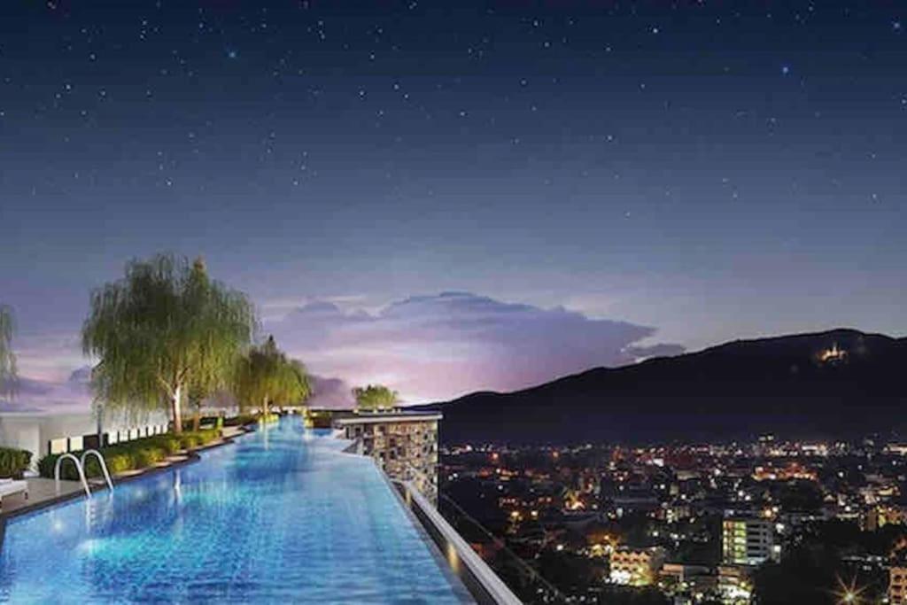 Astra Sky River无边泳池奢华温馨97㎡大三卧山景套房 Chiang Mai Exteriör bild